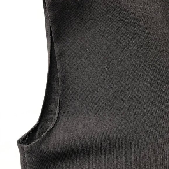 VINCE LBD black dress, sleeveless, front zip asymmetrical drape, cut seam EUC, 6 - Picture 15 of 16